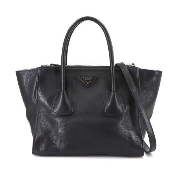 PRADA Black Leather Shoulder Bag - Picture 1 of 10